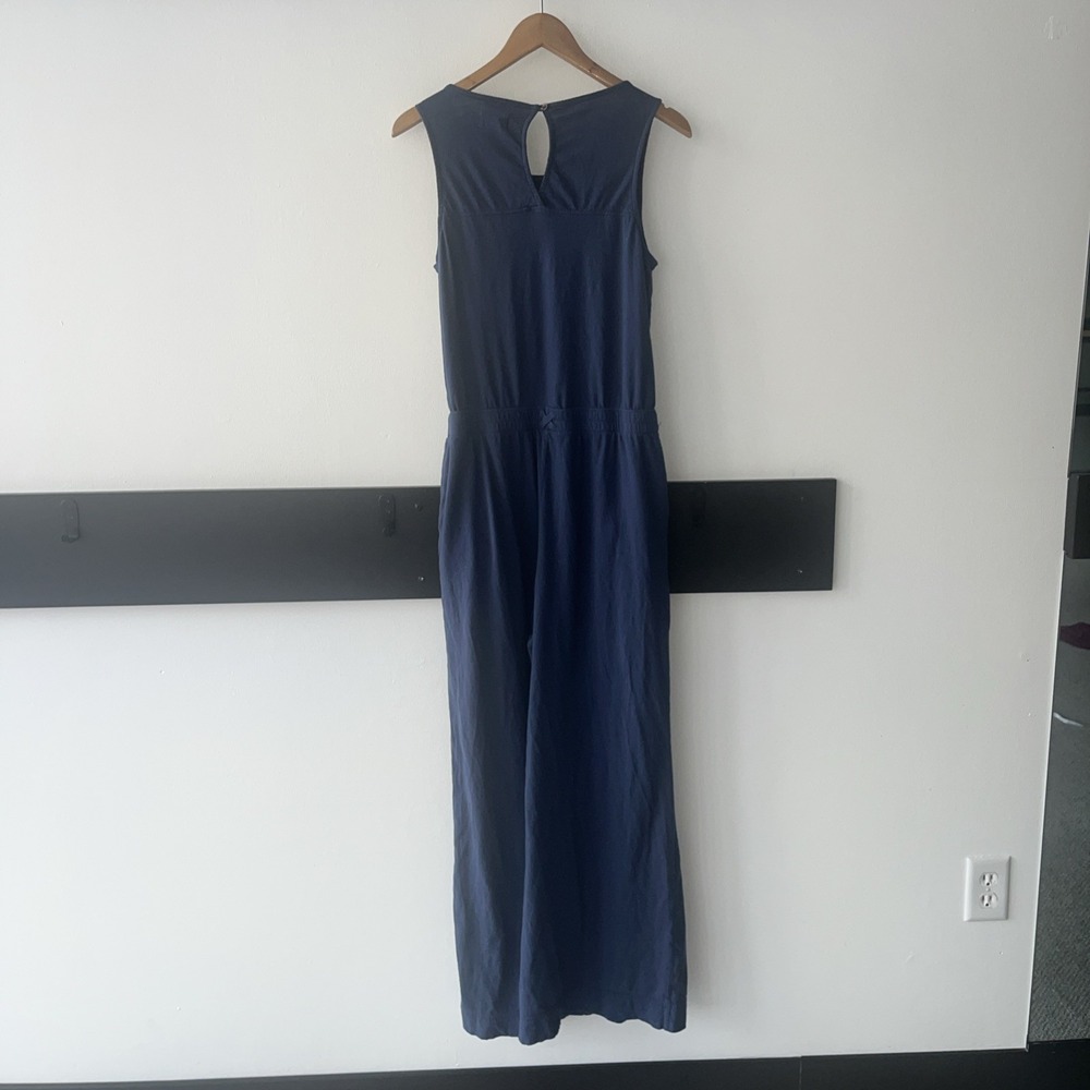 Pact Organic Blue Wide Leg Romper, Jumper. Jumpsuit. Medium - Picture 7 of 7